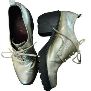 Opening Ceremony Gold 90's Vintage Platform Heeled Sneaker